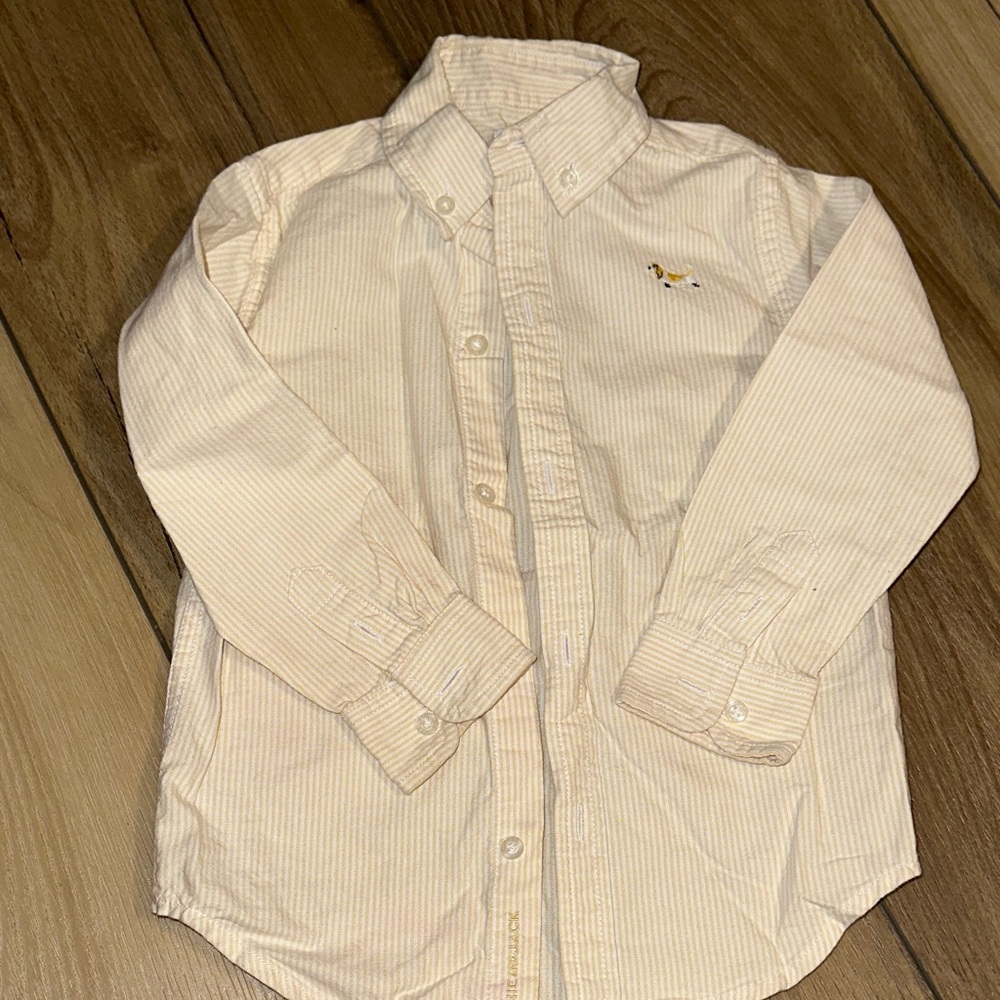 Janie and Jack Kids white and yellow Button-Up Shirt